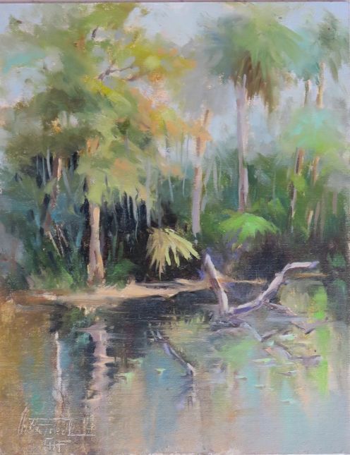 Shell Creek,Florida, oil on board, 14x11 inches